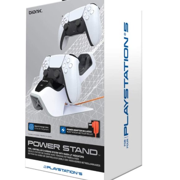 Bionik Power Stand for PlayStation 5 - Dual Control Charge Station - White/Black - Picture 4 of 4